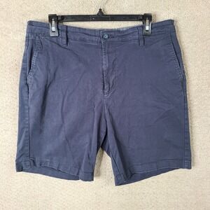 Nautica Shorts Mens 34 Blue Classic Fit Chino Navy Stretch Cotton Flat Front